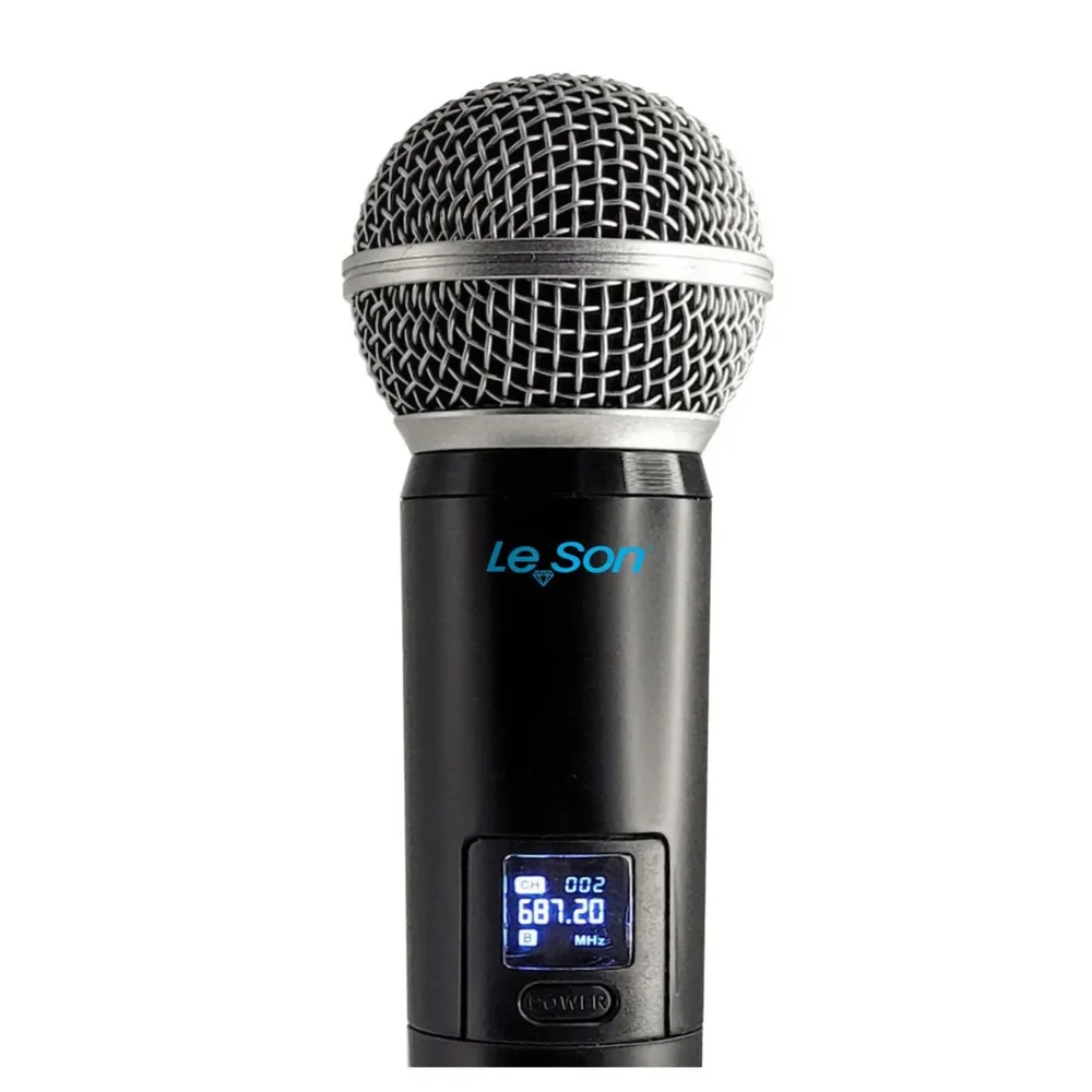 Imagem 5 de 5 do produto Microfone Sem Fio Leson Ls902, Duplo Plus Digital, Preto