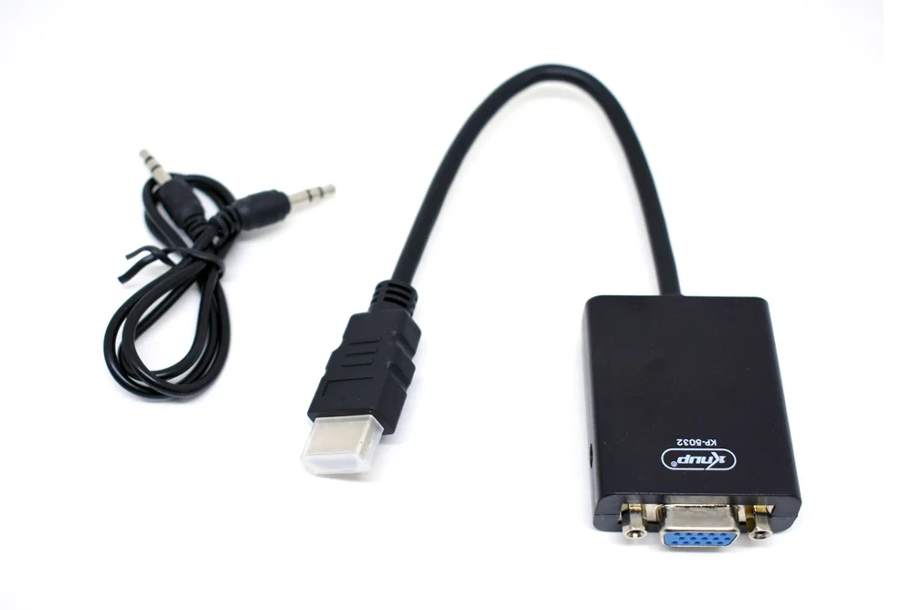 Imagem 5 de 5 do produto Cabo KNUP KP3468 Conversor Adaptador HDMI Para VGA + Cabo P2