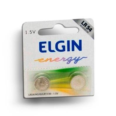 Bateria Alcalina Lr54 (ag10 / Lr1130) Elgin 82254 - Com 2 Unidades - Para Calculadoras E Relógios
