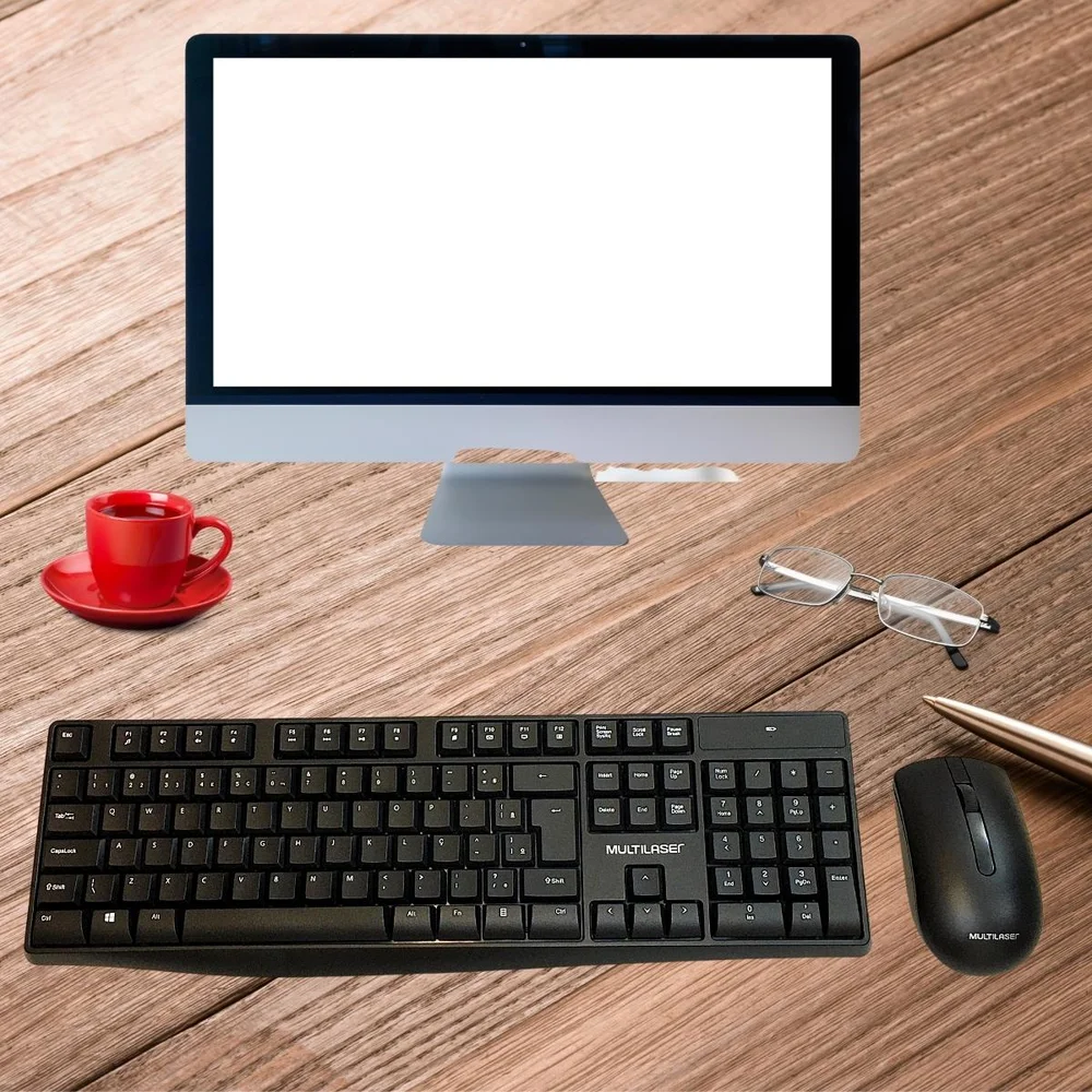 Imagem 2 de 5 do produto Kit Teclado E Mouse Sem Fio, 2.4ghz, Multimídia Usb Com Pilhas - Tc270