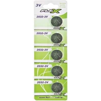 Pilha De Lithium Flex Cr2032 Pack Com 5 Unidades