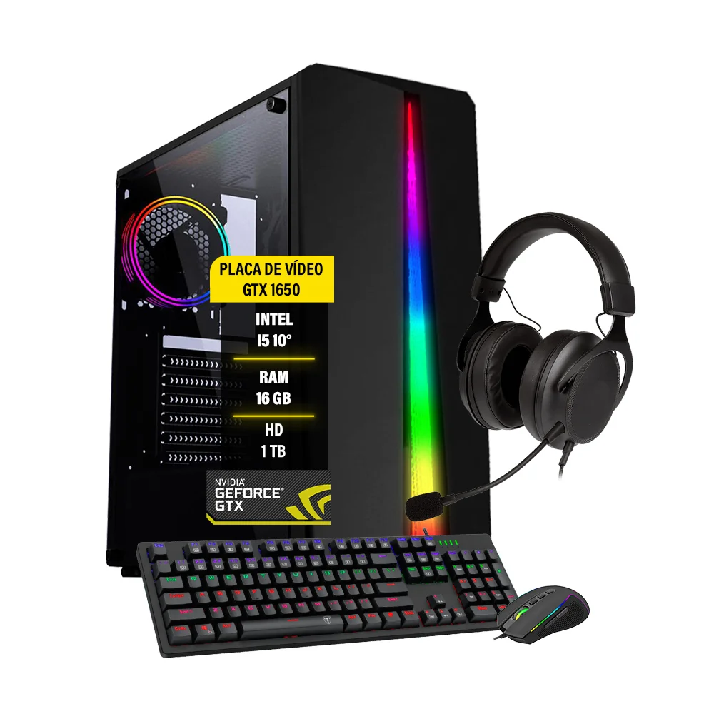 PC Gamer i5 10400f 16gb Ddr4 Gtx 1650 4gb Hd 1TB SSD 480GB