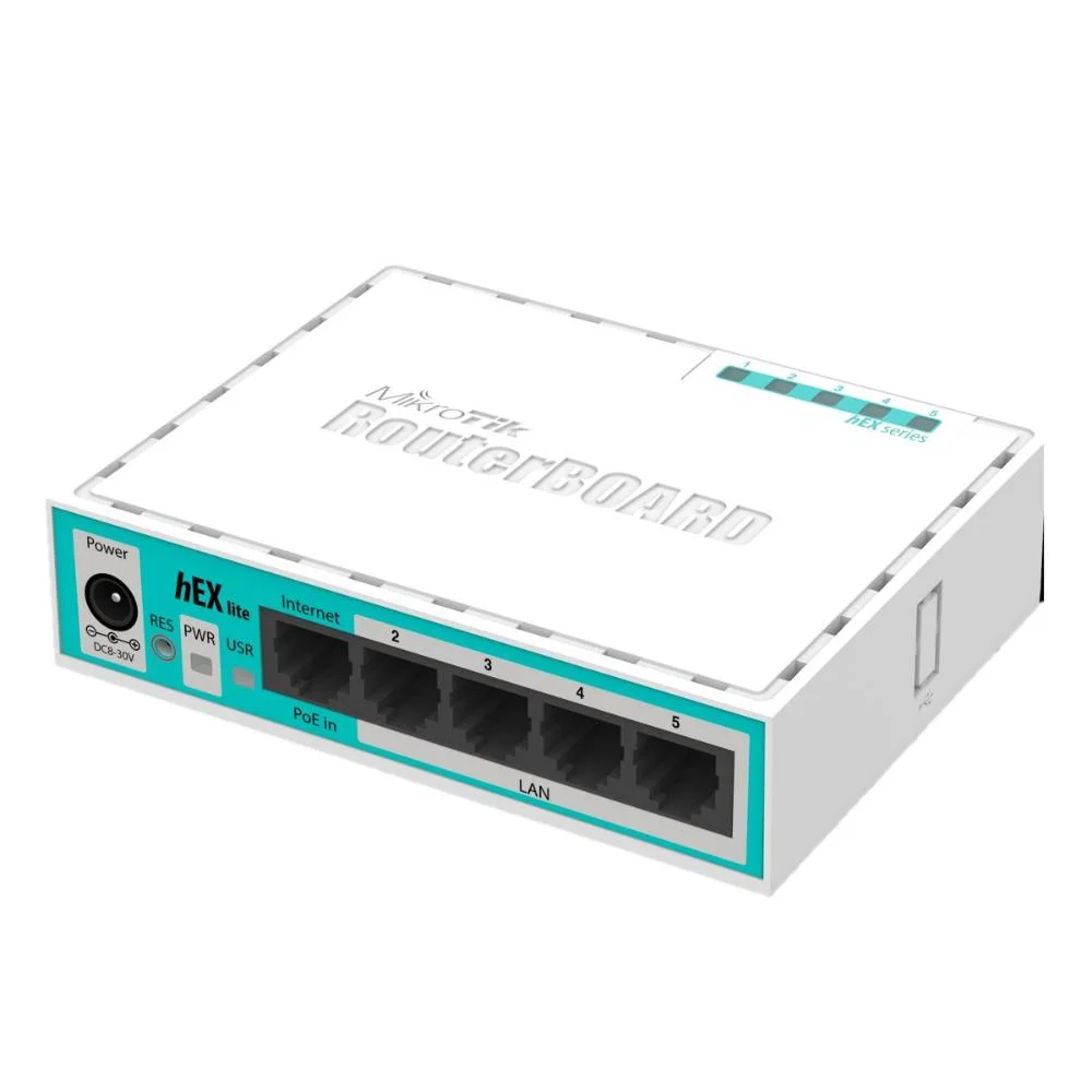 Imagem 2 de 2 do produto Roteador Mikrotik Hex Lite - Poe - 5 Portas 100mbps - Rb750r2