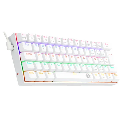 Teclado Mecânico Gamer Redragon Lakshmi, LED Rainbow, Switch Azul, Rollover N-Key, Doubleshot ABS, ABNT2 - K606w-r