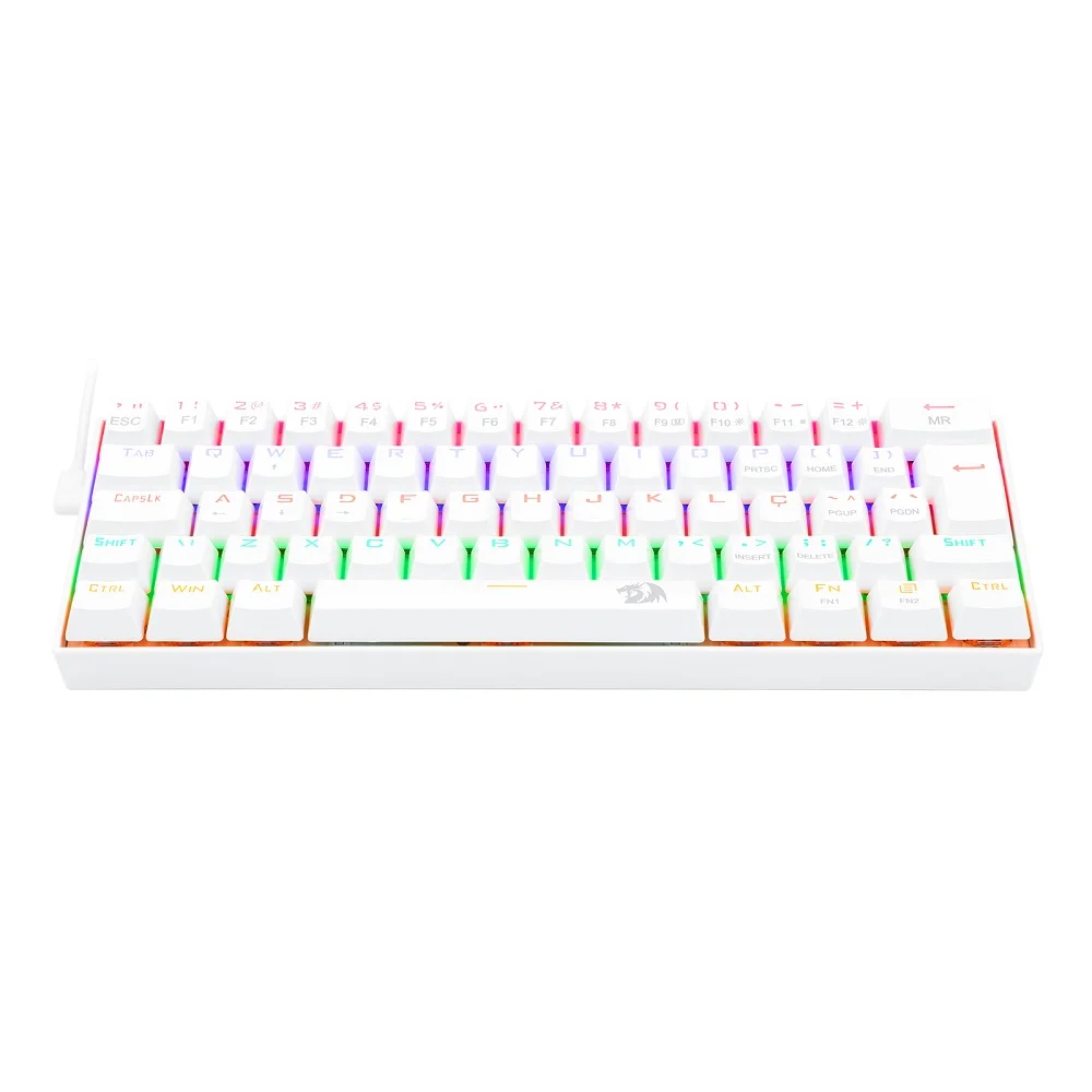 Teclado Mecânico Gamer Redragon Lakshmi, LED Rainbow, Switch Azul, Rollover N-Key, Doubleshot ABS, ABNT2 - K606w-r