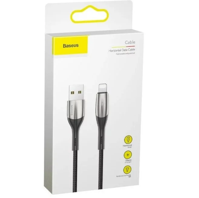 Imagem 2 de 5 do produto Cabo Usb Lightning Baseus Reforcado Horizontal 2m Calsp-c01