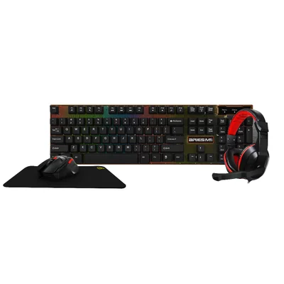 Kit Gamer Kwg Aries M1 Lite Teclado + Mouse + Mousepad + Headset Aries M1 Lite