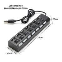 HUB Luatek USB 7 Portas 2.0 HD Extensor Pen Drive | KaBuM!