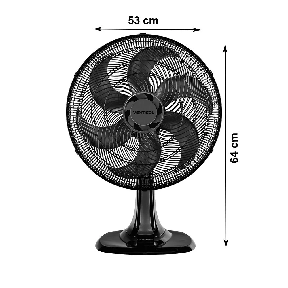 Imagem 3 de 5 do produto Ventilador de Mesa Ventisol, 40cm, 3 Velocidades, 220V - Turbo6P Premium
