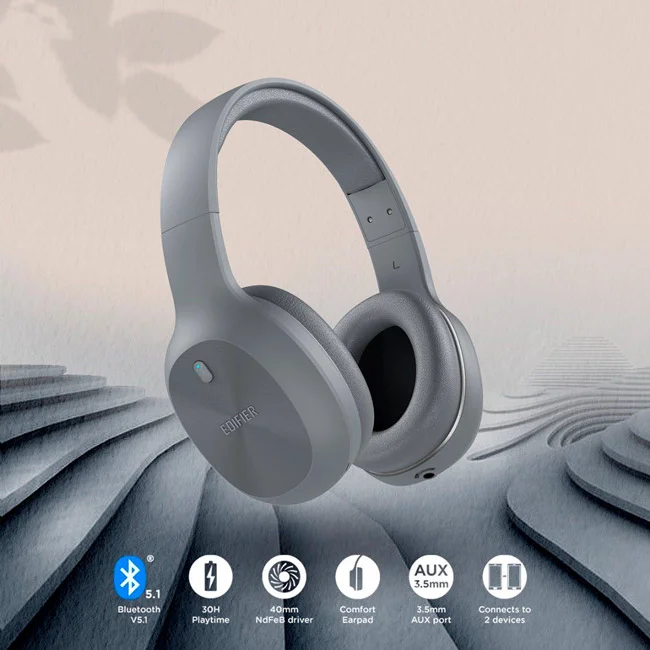 Imagem 3 de 5 do produto Fone Bluetooth 5.1 Edifier W600bt Cinza