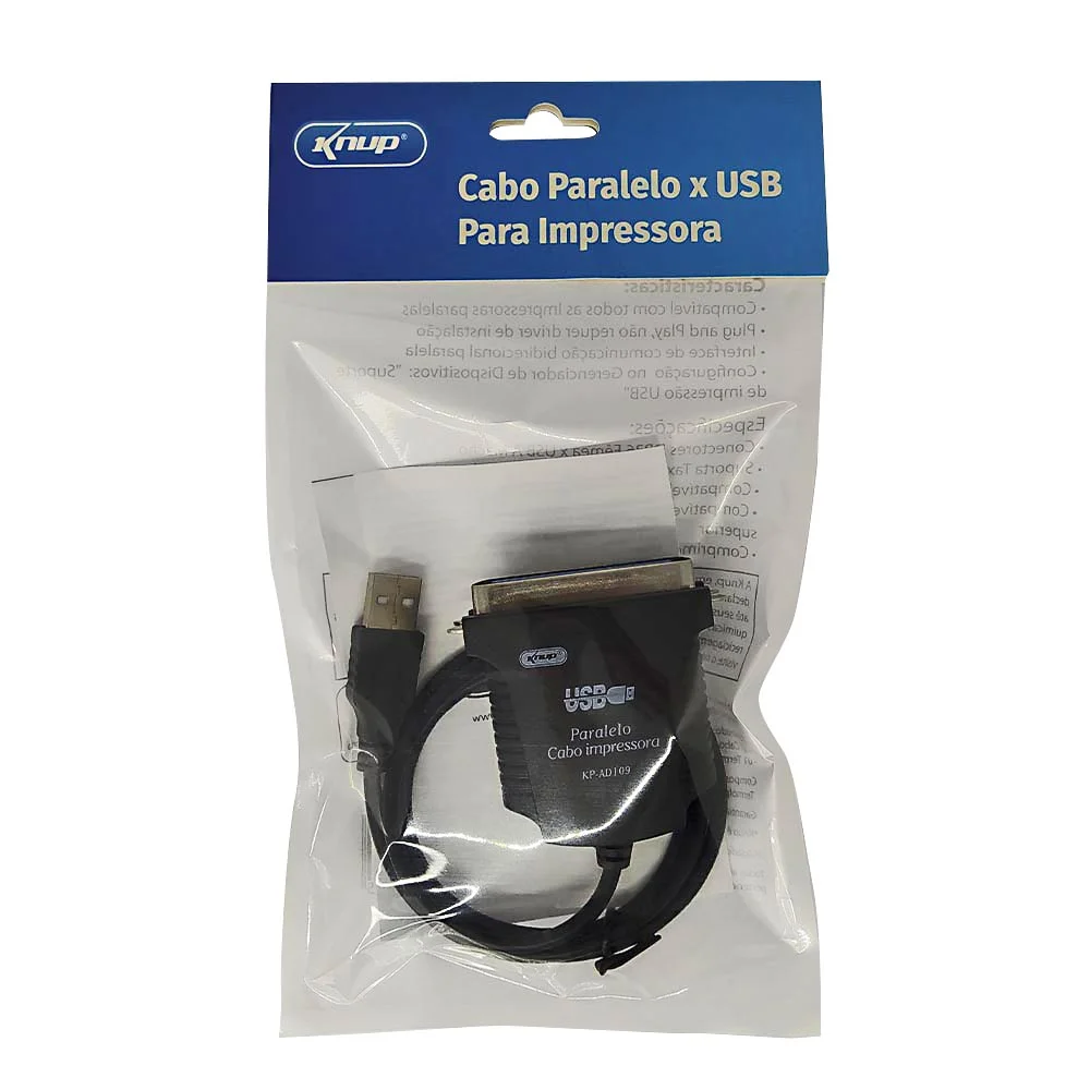 Imagem 3 de 5 do produto Cabo Paralelo X USB Knup Kp-ad109 Impressora