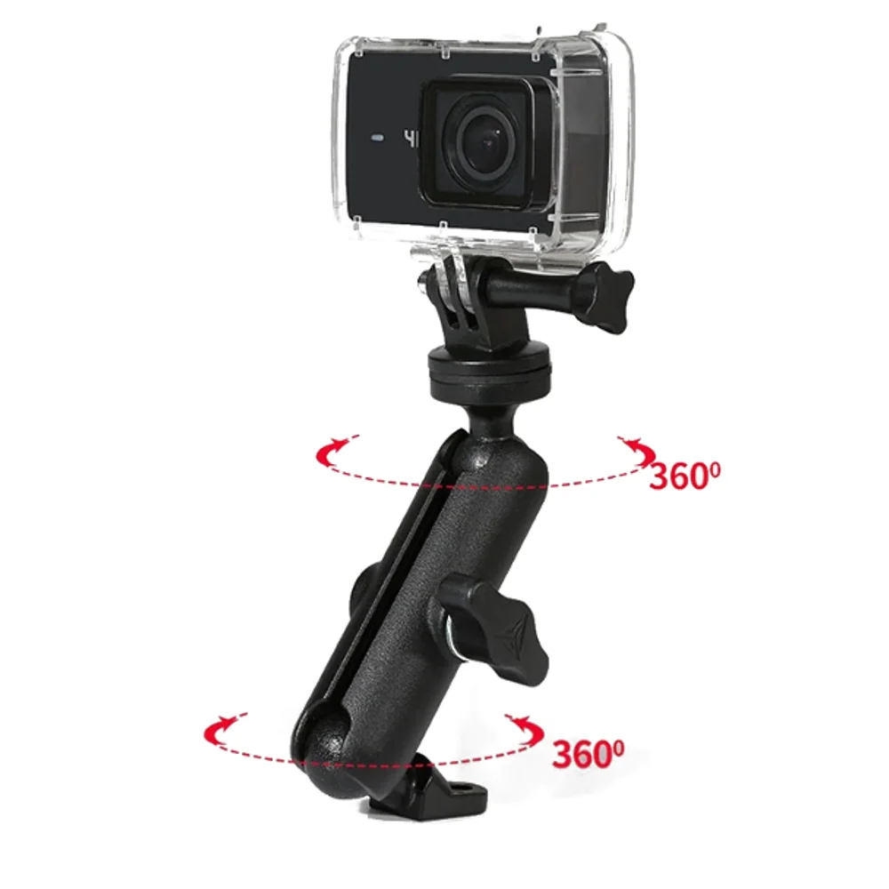 Imagem 3 de 5 do produto Suporte 360° Para espelho De Moto Para Gopro, Sjcam, Eken - Preto