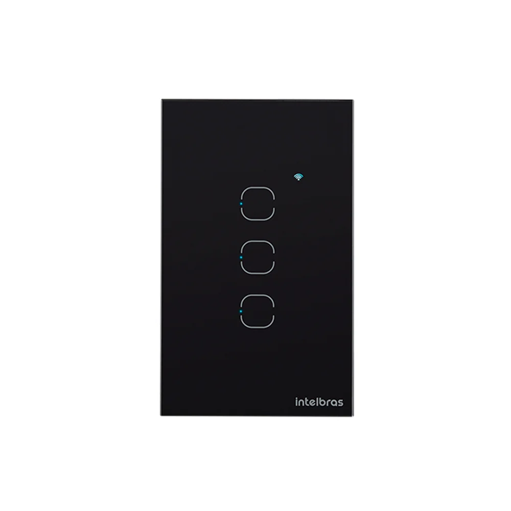 Imagem 4 de 5 do produto Interruptor Inteligente Intelbras, Ews 1003, Preto, Touch, Wi-fi, 3 Teclas