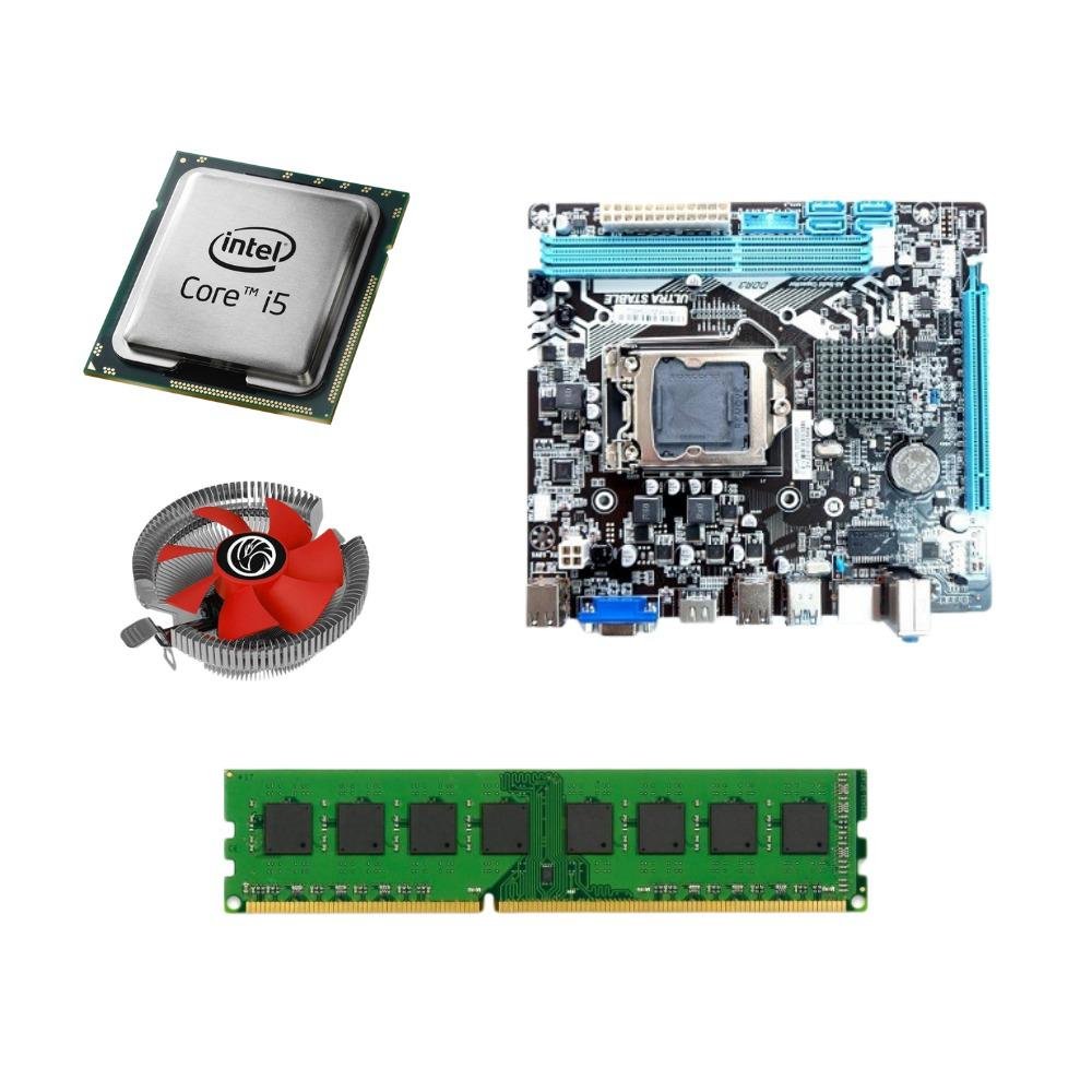 Kit Pl Mãe H110 + Processador I5 7400 + Memoria 8GB DDR3 + Cooler | KaBuM!