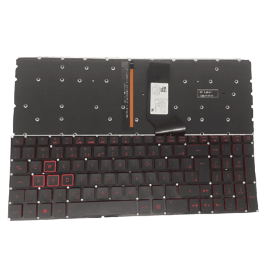 Teclado Notebook FTI para Acer Nitro 5 An515-51/52, Padrão BR, Preto com vermelho