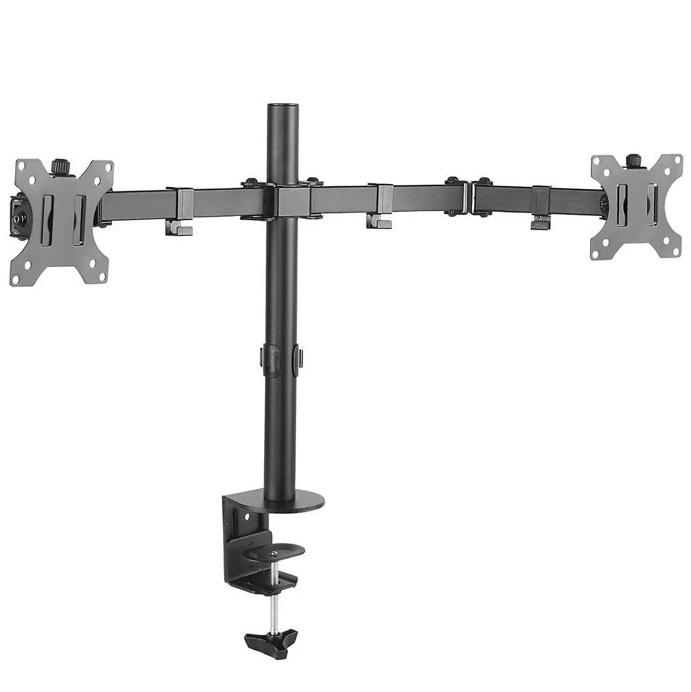 Imagem 1 de 5 do produto Suporte Para 2 Monitores 15pol Até 32pol Central Suportes, Base Morsa, Ajuste De Altura, E Convergência -  T1224c
