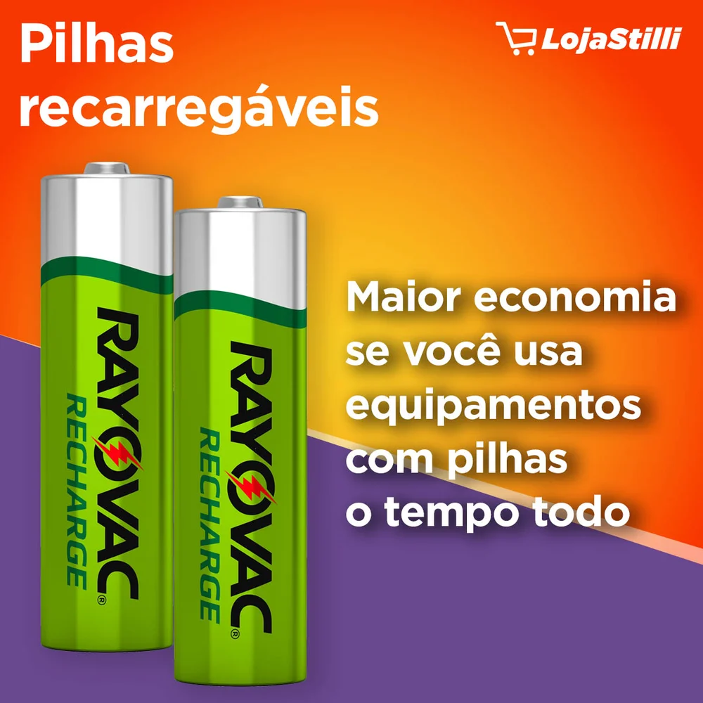 Pilha Recarregavel Rayovac Eco Aaa Com 2 600Mah 55902
