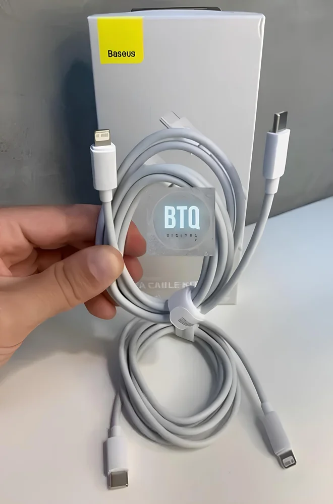 Imagem 5 de 5 do produto Kit Com 2 Cabos Tipo C Para Lightning 1.5m Baseus Pd 20w Para Iphone Carregamento Rápido