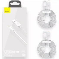 Kit Com 2 Cabos Para Iphone 1.5m Simple Wisdom Baseus Carregamento Turbo 480mbps Trasferência De Dados