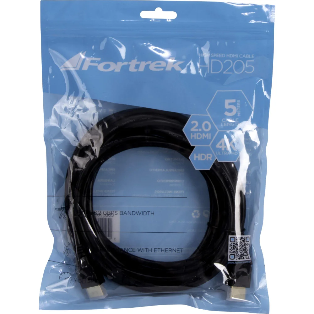 Imagem 2 de 5 do produto Cabo Hdmi 2.0 4k 5 Metros Hd205 - Fortrek