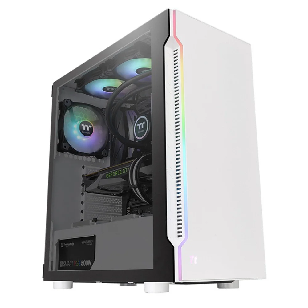 Gabinete Thermaltake, Tt H200 Tg, RGB, Snow/tempglass1/120mm - Ca-1m3-00m6wn-00