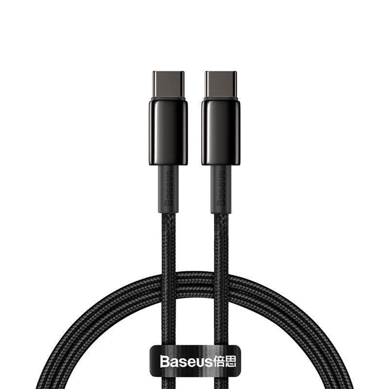 Cabo Turbo Usb-c P/ Usb-c Baseus Tungsten Gold 100w 1m Turbo