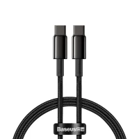Cabo Turbo Usb-c P/ Usb-c Baseus Tungsten Gold 100w 1m Turbo