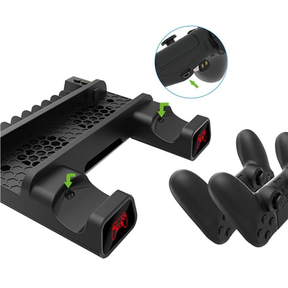 Imagem 3 de 5 do produto Base Oivo Suporte Dobe Vertical, Carregador Cooler, Para Playstation 4 Slim Pro