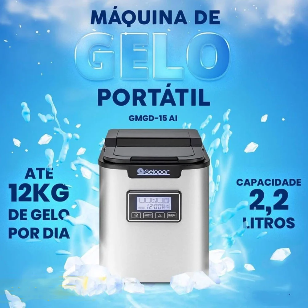 Imagem 3 de 5 do produto Fabricador De Gelo Gelopar 12kg 110v