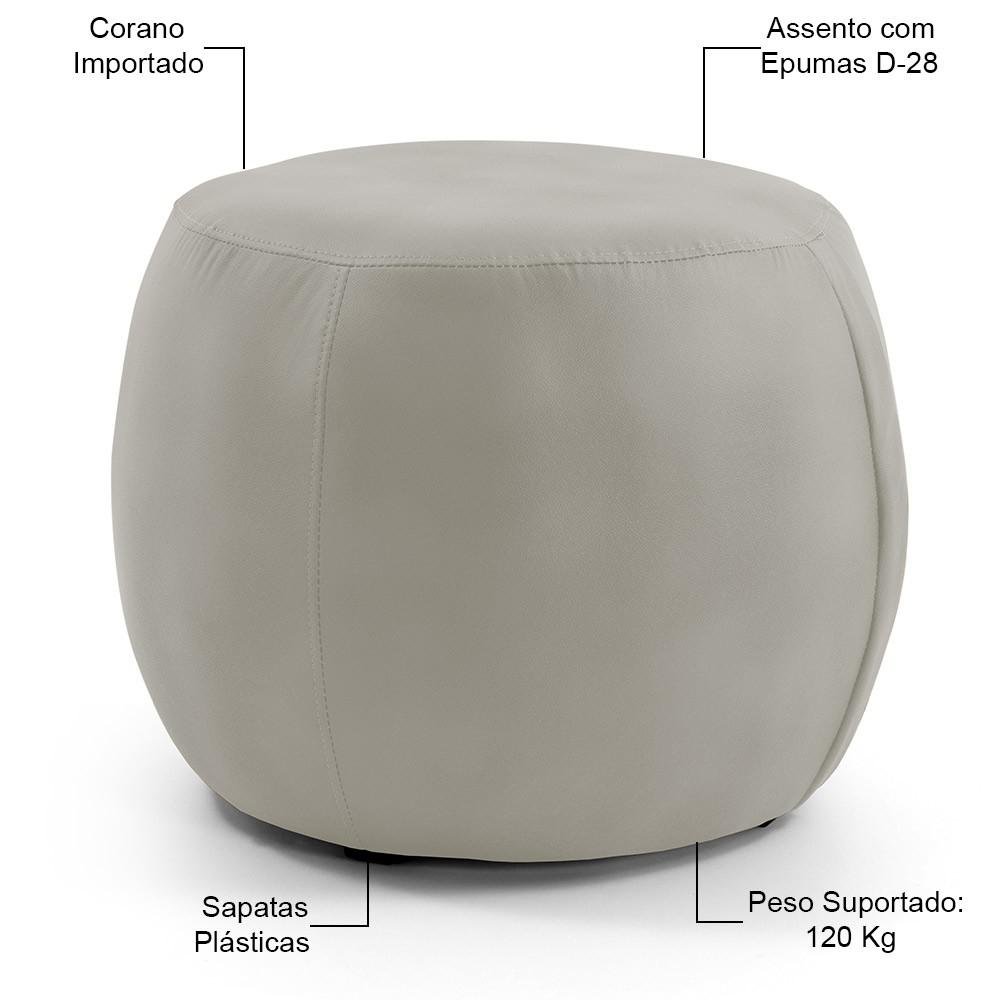 Imagem 3 de 4 do produto Puff Banqueta Decorativa Para Sala De Estar Golf D02 55 Cm Corano Bege C-26