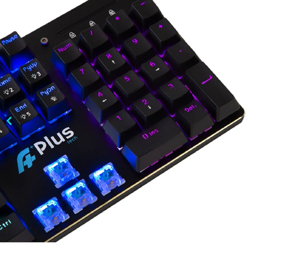 Imagem 2 de 4 do produto Teclado Mecânico Gamer Aplus Tech Khan Rainbow, ABNT2, Switch Outemu Blue, Preto - Ap-kb-3992.