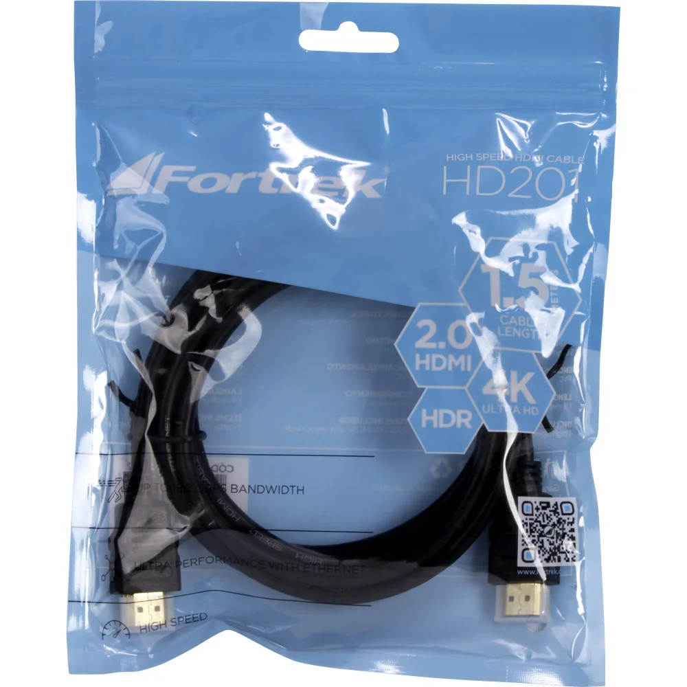 Imagem 3 de 5 do produto Cabo Hdmi 2.0 4k 1,5 Metros Hd201 - Fortrek