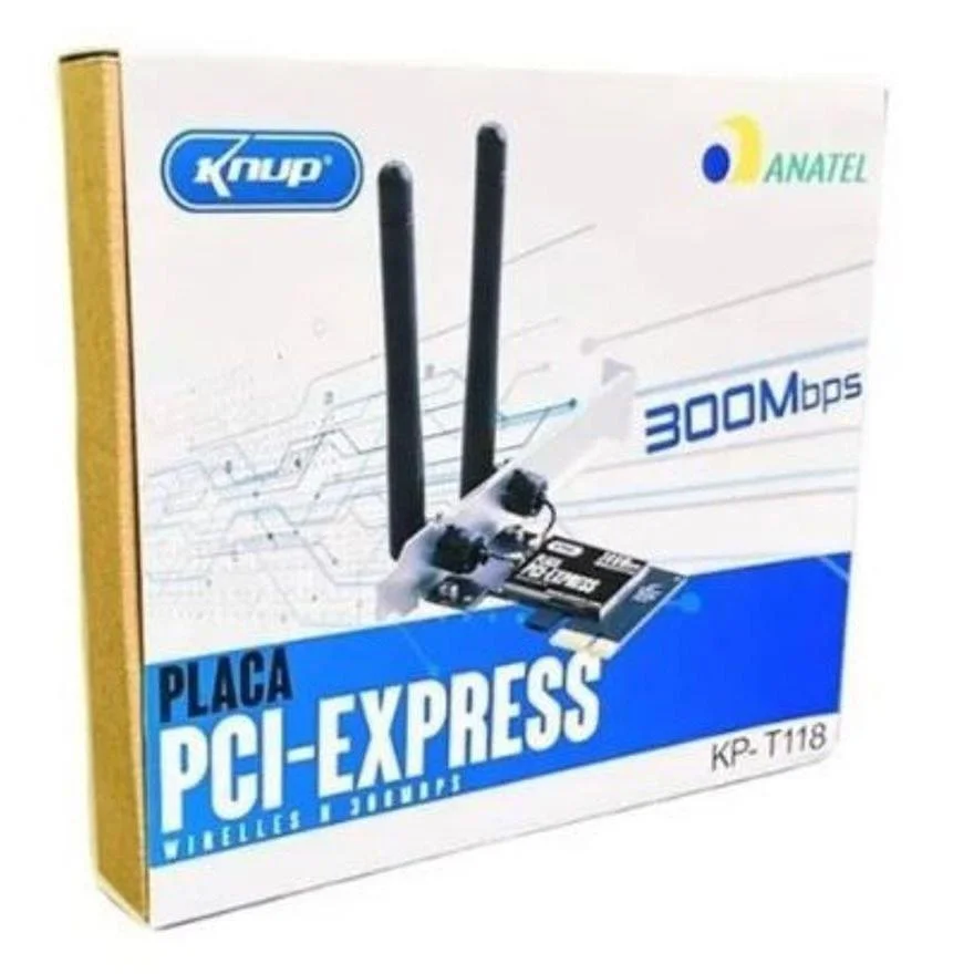 Imagem 4 de 5 do produto Placa De Rede Knup Pci -e X1 300mbps Wifi 2 Antena Kp-t118