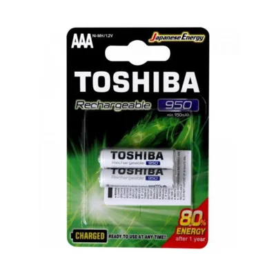 Pilha Recarregável AAA 1,2V 950mAh TNH3GAE TOSHIBA (Cartela com 2 unid.)