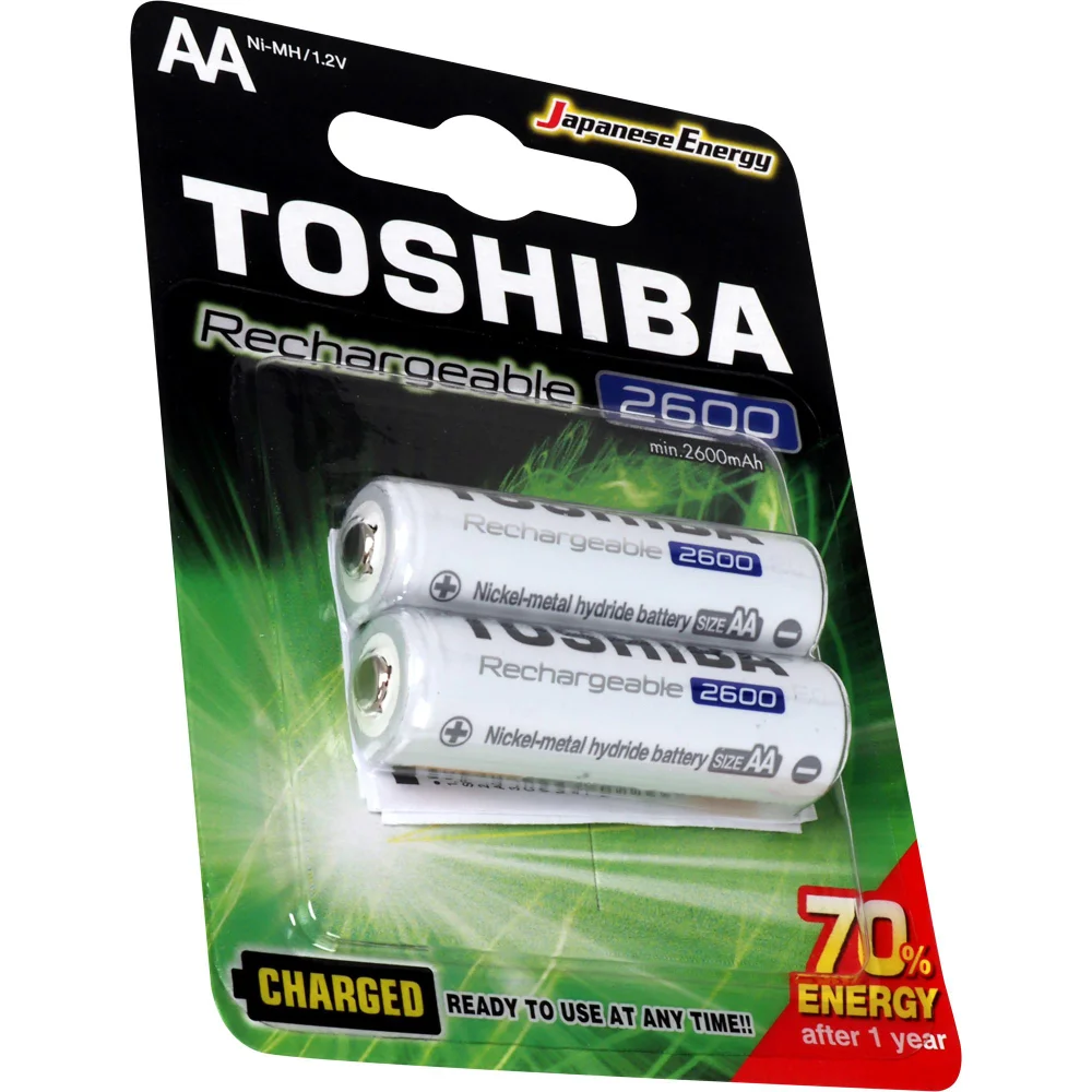 Pilha Recarregável AA 1,2V 2600mAh TNH6GAE TOSHIBA (Cartela com 2 unid.) Pilha Recarregável AA 1,2V 2600mAh TNH6GAE TOSHIBA (Cartela com 2 unid.)