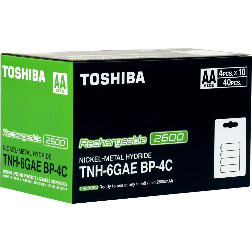 Pilha Recarregável Aa Toshiba, 2600 Mah, Blister C/ 4 Unidades - Tnh-6gae Bp-4c