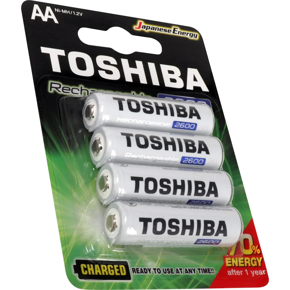 Pilha Recarregável Aa Toshiba, 2600 Mah, Blister C/ 4 Unidades - Tnh-6gae Bp-4c