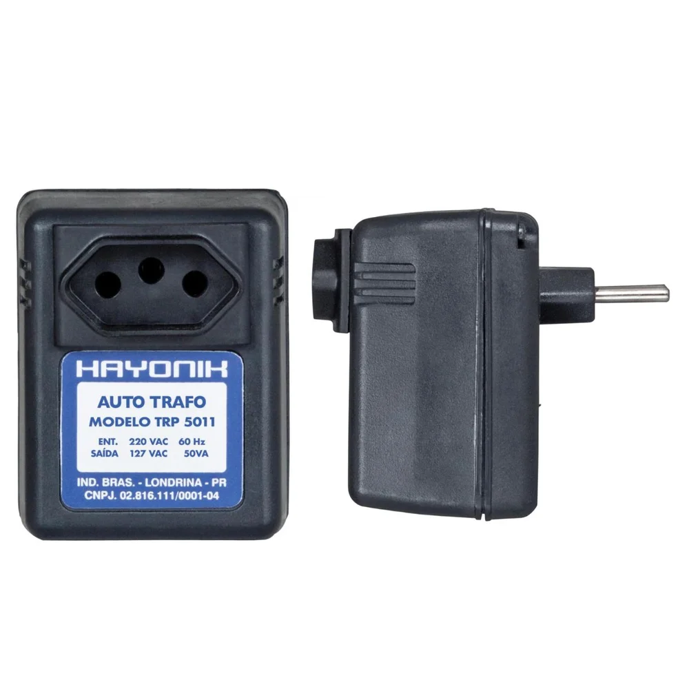 Imagem 2 de 5 do produto Auto Transformador Hayonik Parede 220/127vac 30va Trp 3011 Preto