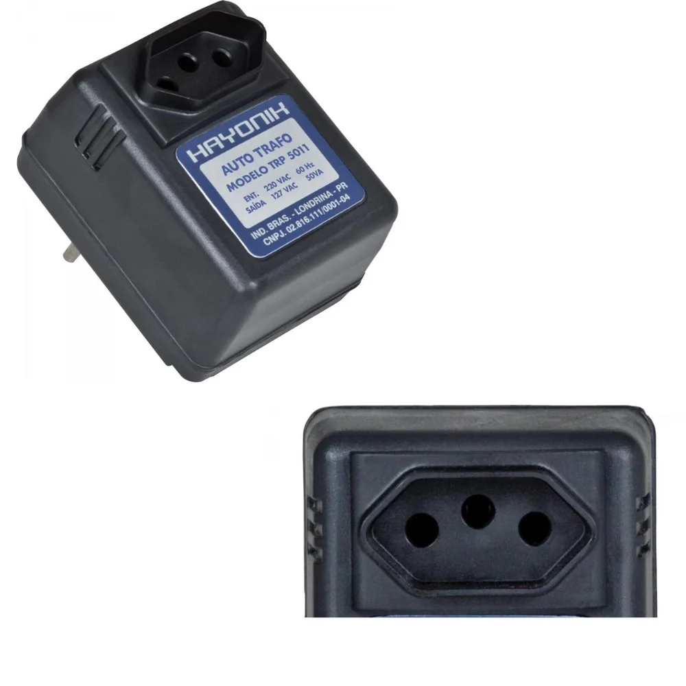 Imagem 5 de 5 do produto Auto Transformador Hayonik Parede 220/127vac 30va Trp 3011 Preto