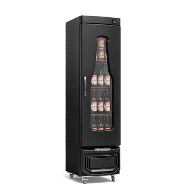 Cervejeira Grb-23ec Pr All Black 230l Carenada C/ Porta De Vidro Duplo Temperado Aquecido E Condensador Estático Silencioso - Gelopar 220v