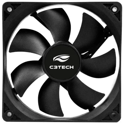 Cooler FAN C3Tech, 80x80x20.5mm, 3 Pinos, Preto - F7-MB10BK