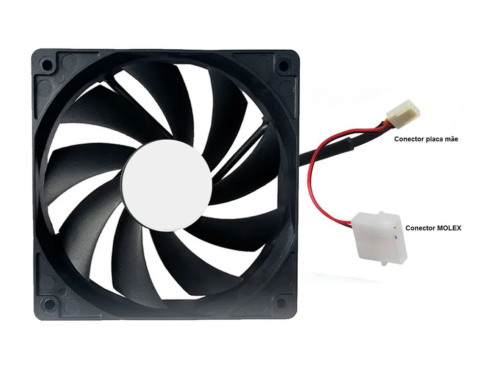 Cooler FAN DEX DX-12C, 120x120mm, Para Gabinete, Fonte Molex, 12V 6