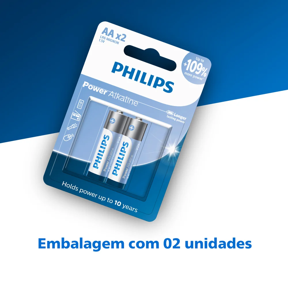 Imagem 4 de 5 do produto Pilhas Alcalinas Aa Blister Com 2 Unidades Lr6p2b/59