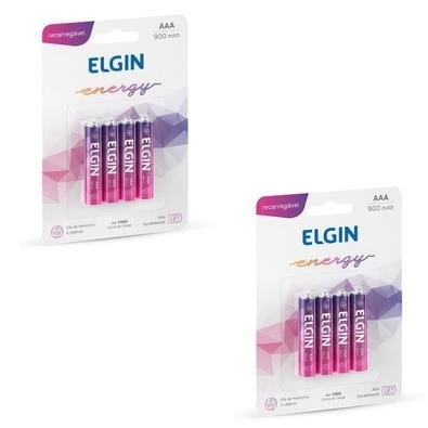 Kit Com 2 Cartelas De Pilhas Recarregaveis Aaa 900mah C/4 82169 Elgin