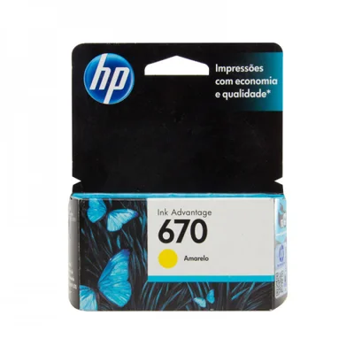 Cartucho de Tinta HP 670, Amarelo, Original - CZ116AB