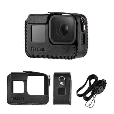 Case Gopro Hero 8 Black Em Material Sintético Com Cordão Pescoço Telesin Cor Preto
