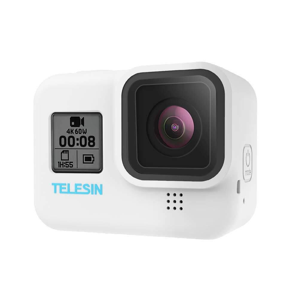 Capa De Silicone Para Gopro Hero 8 Black + Cordão Ajustável Telesin Cor Branco
