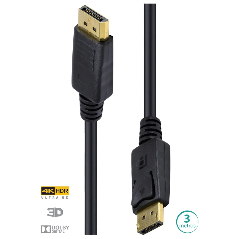 Imagem 5 de 5 do produto Cabo Displayport Vinik conexão Displayport, 1.3v, Ultra HD, 60Hz, 3M - Dp13-3