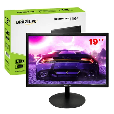 Monitor Brazil Pc Led, 19", VGA/HDMI, Preto - BPC-M19XW