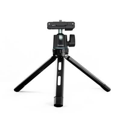 Tripé Telesin TE-TRP-005, Para Celular, E Câmeras DSLR, Com Estrutura em Alumínio, Preto com Cinza